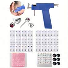 Set professionale per foratura orecchie, composto da 1 pistola per foratura orecchie e 24-98 paia di orecchini a perno, uno strumento sicuro e facile da usare per la foratura delle orecchie