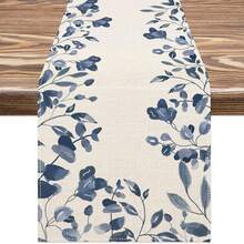 33x183cm 经典桉树叶桌布，适合春夏秋冬季节桉树桌旗，适用于节日厨房餐桌装饰、家庭聚会装饰 - 彩色 - 查看 9