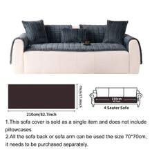 1pc Bohemian Style Sofa Cover, Quilted Thick Plush Fabric, Machine/Hand Washable, Non-Slip Pet Friendly Sofa Protector, Soft & Comfortable Polyester, Suitable For Living Room, Bedroom, Office Room Decor Home Decor Couch Cover Sofa Covers Living Room Decor