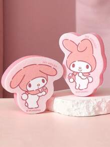 Sanrio 1/3pcs Novelty Cartoon Double-Sided Sponge Cleaning Pads, For Cleaning Dishes, Pots And Pans, Reusable Kitchen Cleaning Supplies, Random Styles