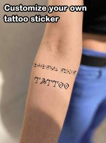 LICVIC 1-20pcs Custom Personalized Fake Tattoos Temporary, Custom Tattoos, Personalized Temporary Tattoos, Multicolor Text Stickers, For Birthday Party Wedding Bride Groom Decor, Custom Text, Personalized Text, Variety Of Styles, Make Your Own Temporary Tattoos, Name/Text/Customizable Face Tattoos For Bachelorette Party Graduation Birthday Wedding Colorful, Leisure, Basics, Casual, Soft, Unique, Customized, Personalized, Custom, Ideal Gifts For Her, Girlfriend, Her, Boyfriend, Friends, Stickers, Stickers