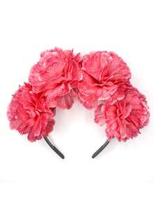 1pc Women's New Solid Color Faux Fabric Embroidered Pom Pom Flower Headband, Solid Floral Fabric Hair Accessory For Party, Photo Shoots, Everyday Wear, Gift Hairband Hair Hoop Head Accessories - Multicolor - View 20
