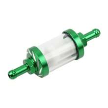 PowerMotor Accesorios de motocicleta de gasolina: Filtro de combustible de vidrio para pitbike minimoto de 125cc, 140cc, 150cc, 160cc, filtro de aceite de aleación de aluminio CNC de 8 mm para scooter, cafe racer, piezas de carreras Gy6