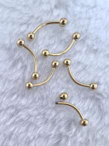 2pcs 6/8/10mm Surgical Steel 3mm Ball Eyebrow Barbells Curved Lip Rings Ear Hoops