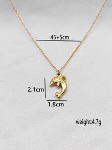 Colar com pingente de elemento oceano banhado a ouro e aço inoxidável, design minimalista elegante, versátil para uso diário, praia, presentes, casais