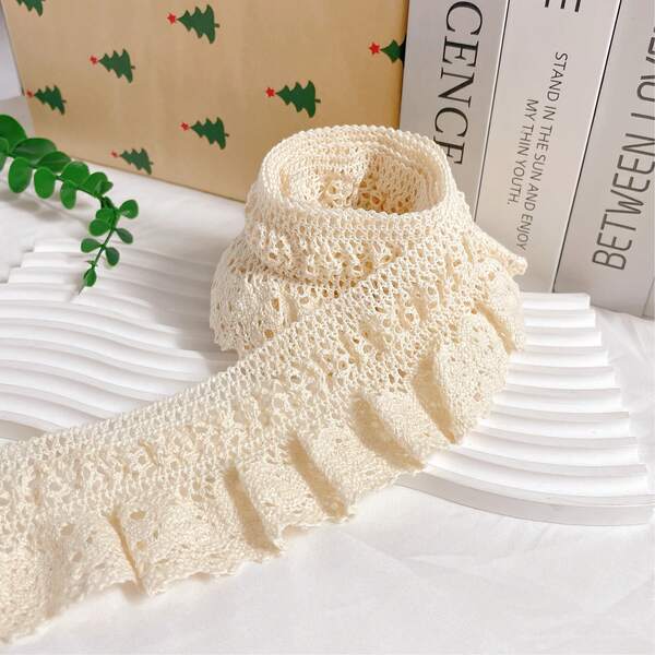 35,82 pulgadas de encaje vintage para manualidades DIY en ropa, bolsos, decoraciones de boda, costura y textiles para el hogar.