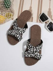 Bohemian Bow-Knot Women's Flat Slippers, Minimalist Elegant Fabric One-Piece Strap Sandals, Summer