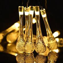 RTONTR 1Pc 5M 20 Water Droplet Lamp Solar Bubble Water Drop Light StringColor And Warm Color Birthday Outdoors Decoration Light String Party Scene Decoration With Fashionable Atmosphere And Light String Decoration For Home Decor Fireplace Bedroom Living Room Camping Decoration Gift Use