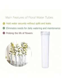 50/30/20/10/5pcs Flower Water Tubes 2.8 Inch Plastic Water Tubes For Flowers Floral Vials With Caps For Decoration Flower Arrangement Gifts Birthday Graduation