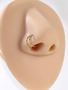 银金鼻环，男女通用，鼻环饰品，双环鼻环，20克，L型鼻钉，鼻钉，螺旋鼻环，女士不锈钢心形月亮星星