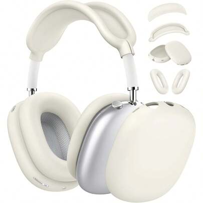 [4 合 1] AirpodsMax 耳机保护套，硅胶耳垫保护套/耳罩套/头带套，适用于 AirPodsMax (2024/2020)，防刮配件，兼容 Apple AirPodsMax