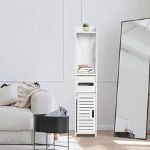 Toilet Paper Holder, Small Bathroom Cabinet With Doors And Shelves, Multi-Tiered Fine Storage Shelf For Bathrooms, Small Spaces, Corner Shelves - White - 白色 - 查看 3