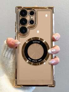 1 件银色加厚硅胶保险杠外壳，带电镀磁力吸附，适用于 Galaxy S21 S22 S23 S24 S25 Ultra、A13 A14 A15 A33 A34 A52 A53 A54 A55