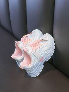 Girls' Low-Top Casual Sneakers, Comfortable Non-Slip Sports Shoes, Suitable For Outdoor Activities - Pink - View 9