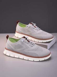 Sapatos Esportivos Respiráveis Estilo Britânico para Homens, Tênis de Corrida em Tela, Sapatos de Fitness, Tamanhos Grandes Até 48, Verão