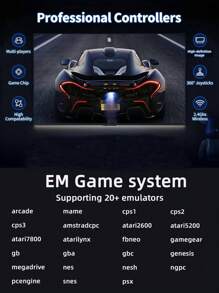 1 Set Of Home Game Console Can Be Connected To TV/Projector/Computer Screen Plug And Play Built-In 30000 Nostalgic Retro Games 20 Simulators Like PSP/FC/GBA Games Can Be Archived HD Projection Card-Type Game Stick Arcade Joystick Game Box Can Be Connected To Double Wireless Handle Handheld Game Console Party Multi-Person Interactive Plug-In Video Game Husband And Boyfriend Holiday Birthday Gift