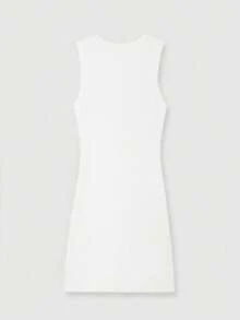 FOR BEAUTY Spring/Summer New Women's Pullover Dress, Minimalist Casual Vacation Style, Solid Color Cardigan Dress, Academic Graduation Dress, Essential For New Year - Beige - View 3