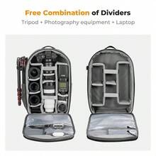 KF Concept Camera Backpack Profional DSLR Camera Bag Waterproof Photography Bag For DSLR Cameras 15 Inch With Laptop Tod Lenses Large Capacity Bag - DarkGrey - View 2