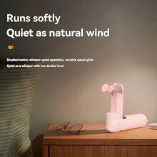 Mini ventilateur portable, rechargeable USB 3 vitesses réglables, ventilateur à main pliable pour les cils pour les filles et les femmes, pour les voyages et l'extérieur