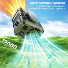 coldSky Ventilador portátil de cintura recargable de 10000mAh con clip, ventilador personal recargable para cintura/cuello con luz, 5 velocidades y flujo de aire fuerte para enfriar al aire libre, obras, campamento y viajes