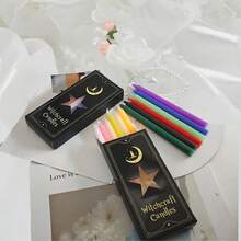 Mystic Glow 12-Color Candles Set | Multi-Color Combination Wax Candles For Festive Party & Home Decor, Black Starry Night Gift Box,Festive Party Ambiance Candles,Mystical Ceremony Candle,Suitable For Easter Day,Farther's Day,Mother's Day,Weddings,And Various Other Holidays,Dinner Table Decorations, Birthday Party,Romantic Candles,Men&Women Gift,Outdoor Picnic Emergency Lighting Candle - Multicolor - View 6