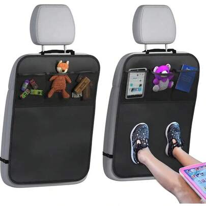 Cubierta para el asiento trasero del coche con 3 bolsillos de almacenamiento, protector de asiento trasero extra grande y resistente al agua, protector de respaldo de asiento de coche para vehículos, protección contra suciedad, barro y rasguños