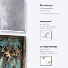 2pcs Vintage Mermaids Metal Sign Wall Decor Art Tin Painting, Wall Decoration, Cafe Decoration, 7.8*11.8inch