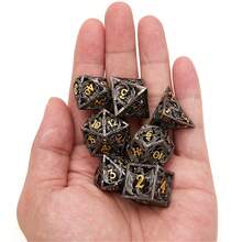 7pcs/Set Hollow Dragon Metal Dice Set - Lightweight Polyhedron Shape, Suitable For Role Playing Games, Board Games And Card Games - Multicolor - View 10