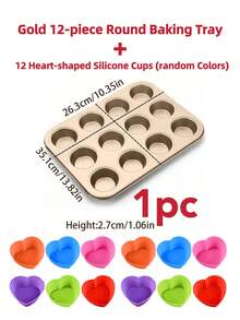 1pc Large 6-cup Muffin Cupcake Pan, Non-stick Baking Tray For Tarts And Puddings, Fda Non-stick Coating Cake Mold