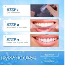 牙齿美白贴片，适用于牙齿敏感，美白贴片有效牙齿美白贴片降低敏感度美白贴片，有助于去除吸烟/咖啡/苏打水污渍 - 藍色 - 查看 3