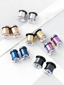 8 pièces/4 paires d'écarteurs d'oreilles en acier inoxydable et zircone double évasé de 4 mm à 14 mm. Bijoux de perçage du corps hypoallergénique pour les peaux sensibles. Boucles d'oreilles, bijoux d'oreilles pour femmes, été, plage, mariage