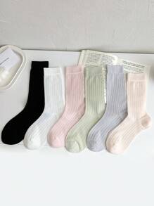 1 Pair Women's Solid Color Mesh Socks, Fashion Thin Breathable Versatile Candy Color Over-The-Knee Socks