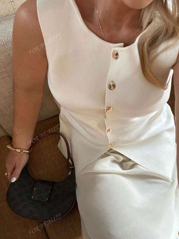FÜRS SCHÖNE Damen Frühling/Sommer Neuer Stil Einfach und elegant Urbaner moderner Wald Damen Kardinal Strickoberteil, Abschluss-Outfit