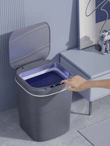 One Inductive Smart Trash Can, Battery Powered (Not Including 2 AA Batteries), ≤36V, Sanitary Automatic Lid, Suitable For Kitchen, Bathroom, Living Room, Office