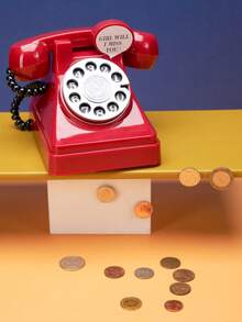 Joivida 粉色少女心存钱罐电话形储蓄硬币盒，摄影道具，房间装饰，生日礼物，派对装饰，毕业派对，婚礼，节日摄影必备，新年，圣诞节礼物，装饰，拉玛桌装饰，民宿装饰，高端咖啡厅用品，乔迁礼物，特殊礼物，派对用途，清爽春夏装饰 - 多色 - 查看 3