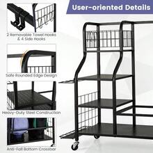 COSTWAY Golf Storage Rack Extra Large Golf Clubs Bag Stand With Lockable Universal Wheels And Other Golfing Equipment Rack Golf Garage Organizer 110 X 41 X 97cm - Black - View 7