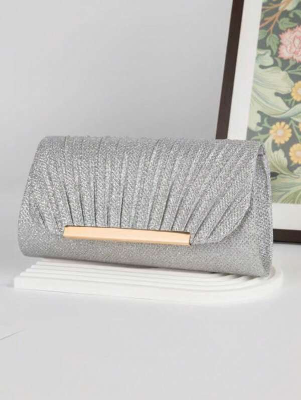 Borsa clutch lucida, borsetta da nicchia mini, borsa a tracolla di moda con catena, borsa a tracolla, pochette da sera