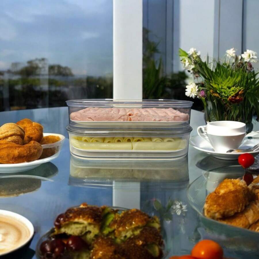 2 Stackable Acrylic Cold Storage Organizer Holders - 白色 - 查看 1