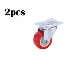 4pcs Heavy Duty Caster Wheels/Swivel Casters/Non-Braking Rotating Casters, Furniture Hardware, Red Color, Suitable For Industrial Furniture, Workbench, Hand Truck Casters (Red)