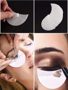 Disposable Eyeshadow Stickers (100/50/20/5pieces Per Pack), Lint-Free Eyeliner Protectors, White Eyeshadow Primers, For Use With Eyeshadow, Eyeliner, Eyelash Extensions And Makeup Tools.