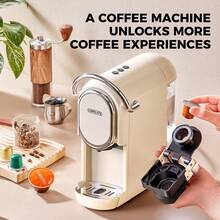 CAFELFFE 3in1 Capsule Coffee Maker, 19Bar Single Serve Coffee Maker For NES* Original/DG*/Ground Coffee,Hot&Cold Brew Coffee Machine - UK Plug(220-240V) - View 2