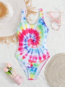 1 件性感自信身材连体泳衣，女士欧美流行比基尼泳装，复古花卉印花新款比基尼，适合海滩和海滨 - 漸變 - 查看 3