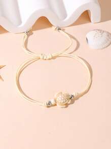 1 pieza Pulsera colgante de tortuga marina, adecuada para el atuendo de verano, vacaciones en la playa y viajes