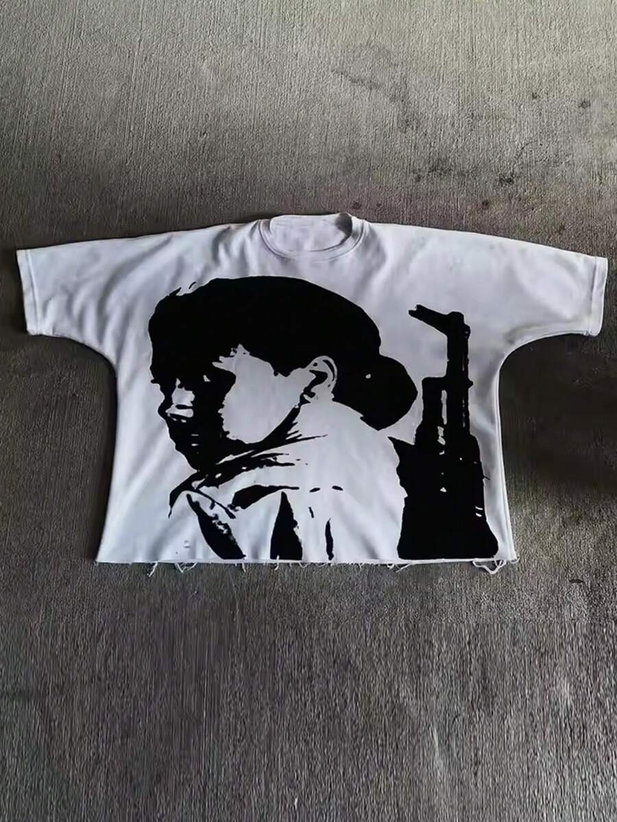 We Are Rich In North Printing (220g Pure Cotton T-Shirt) Cotton T-Shirt - Soft, Breathable, 100% Pure Cotton Fabric - Comfortable And Energetic Summer Street Style Short Sleeved T-Shirt, Cool Design Retro Summer Men's Daily Wear T-Shirt