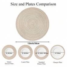 2/4/6 Pcs 15-Inch Woven Blended Round Placemats, European-Style Heat Resistant Non-Slip Tableware Coasters, Suitable For Dining Room Kitchen Dining Table Holiday Decoration - Multicolor - View 3