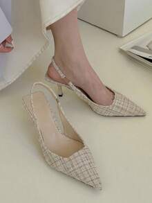 Tacones altos de mujer, tacones altos puntiagudos, tacón abierto, a la moda y versátiles