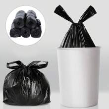 100pcs/300/500pcs Household Thickened Handbag Garbage Bags,Hands-Free Handling Thick Material Garbage Bags For Household Kitchen Bathroom Living Room And Office Waste