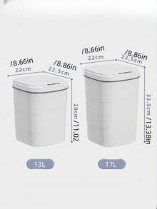 One Inductive Smart Trash Can, Battery Powered (Not Including 2 AA Batteries), ≤36V, Sanitary Automatic Lid, Suitable For Kitchen, Bathroom, Living Room, Office