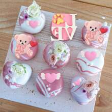 3pcs/6pcs Heart/Bear Silicone Mold For Fondant, DIY Wedding Cupcake Cake Silicone Mold, Chocolate Gummy Mold, Candy Resin Mold, Cake Decorating And Baking Supplies