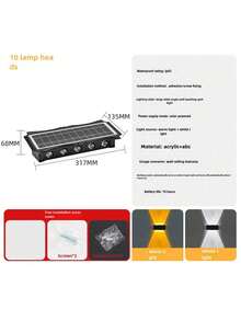 太阳能户外灯，装饰性太阳能供电栅栏灯户外防水带暖白 LED 聚光透镜，适用于外墙、甲板、露台、庭院、栏杆、车库、游泳池，易于安装，变色庭院灯房屋楼梯、后院，多彩模式，透镜亮度墙壁上下车库灯，太阳能下照灯，IP65 户外，太阳能花园露台门廊，万圣节和圣诞节装饰 - 暖光+白光 - 查看 12